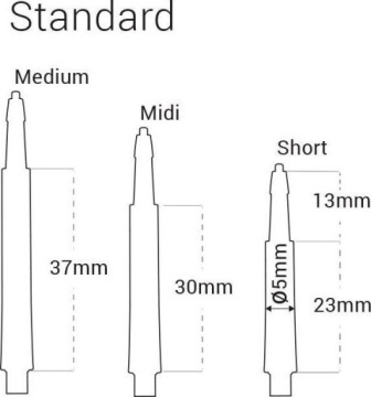 HARROWS CLIC STANDARD SHAFTS, ORANGE midi