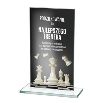 Statuetka SZACHY z nadrukiem dla trenera, laureata konkursu szachowego