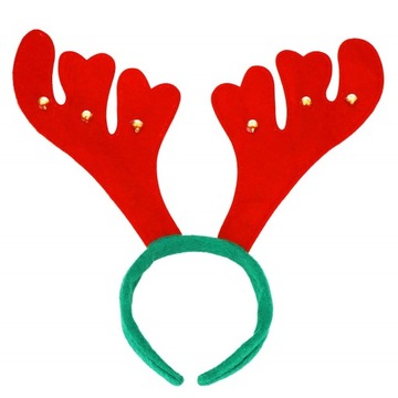 OPASKA ŚWIĄTECZNA ROGI RENIFERA Z DZWONECZKAMI MIKOŁAJKI ŚWIĘTA NA GŁOWĘ