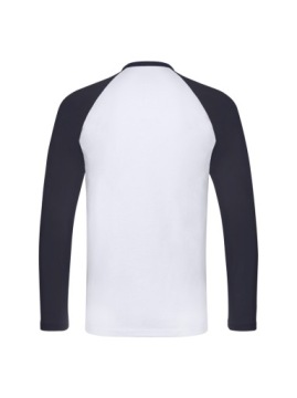 Футболка с длинным рукавом Unisex Baseball BIAŁO Granatowa Fruit of the Loom