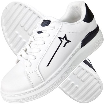 trampki damskie BIG STAR ekoskóra buty sportowe białe sneakersy MM274227 39
