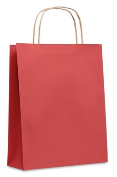 TORBA PAPIEROWA 210x180x80mm 90gr EKO CZERWONA Prezentowa