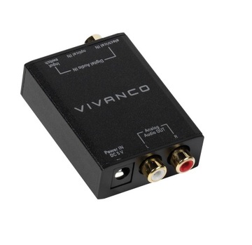 Konwerter Audio DAC Toslink Coax Spdif / 2xCinch RCA Stereo Jakość Vivanco