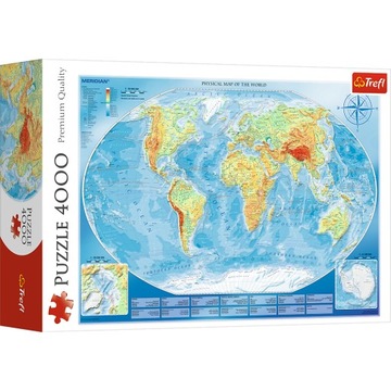 TREFL PUZZLE 4000 el. Wielka mapa fizyczna świata
