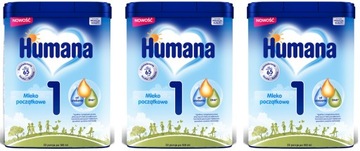 Humana 1 750g mleko początkowe x 3 szt