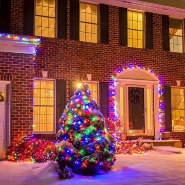 РОЖДЕСТВЕНСКИЕ ОГНИ 500LED НАРУЖНАЯ ВСПЫШКА ИСКРА ВСПЫШКА ТОЛСТЫЙ МНОГОКАБЕЛЬ 35м