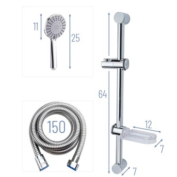 Praktar set column stord hard hose 150 см на полке хром хром