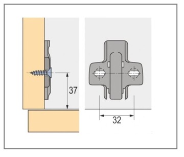 Hettich Overlay Hinge Sensys плавное закрывание 52