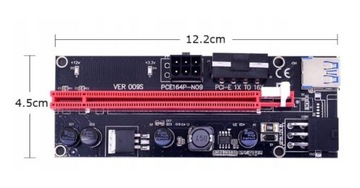 Переходной кабель USB3.0 PCI-E 1x-16x 6-контактный SATA 009S
