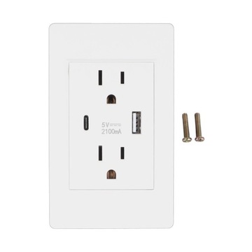 Розетка США, настенная розетка USB Type C.
