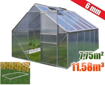 SZKLARNIA ALUMINIOWA Z POLIWĘGLANU 250x310cm 7,75m2 6mm + Fundament
