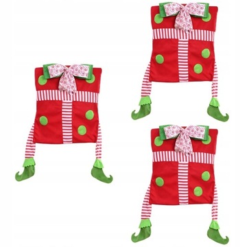 3 sztuk Xmas krzesło tylna pokrywa