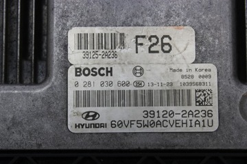 HYUNDAI I40 1.7 CRDI JEDNOTKA MOTORU ŘÍZENÍ 39120-2A236 0281030600