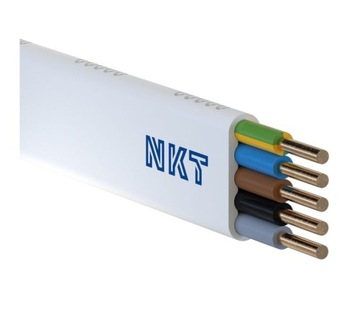 PRZEWÓD KABEL PŁASKI INSTALACYJNY YDYp 5x2,5 mm2 450V/750V 1m na metry NKT