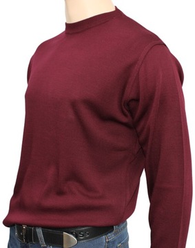 Elegancki Sweter Męski pod szyję Bordo roz. XXL