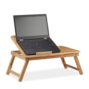 Bambusowy stolik Taca do łóżka i podstawka pod laptopa w jednym z regulacją