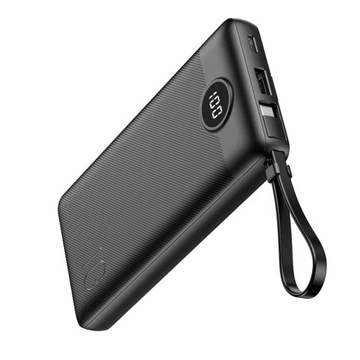 VEGER C10 Powerbank 10000 мАч, встроенный Lightning, USB-кабель типа C.