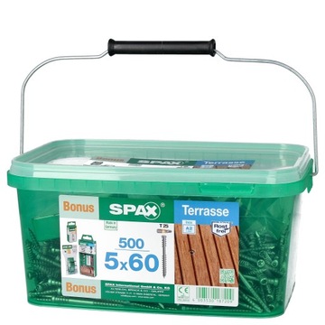 Террасный комплект Spax 5х60 мм 500 шт. Bonus BOX.