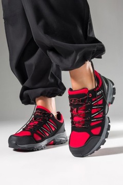 ТРЕККИНГОВЫЕ КРОССОВКИ ЖЕНСКИЕ SOFTSHELL, КРАСНЫЕ, УДОБНЫЕ, НА ШНУРОВКЕ, размер 41