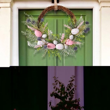 Венок из пасхальных яиц, настенная подвеска, пасхальные украшения, весенний венок, стиль А