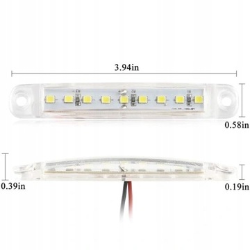 10 шт. ГАБАРИТНЫЙ ФОНАРЬ 9 СВЕТОДИОДНЫХ СИГНАЛИЗАЦИЙ БЕЛОГО СВЕТА 24 В.