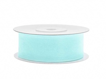 WSTĄŻKA SZYFONOWA ORGANZA 2,5cm/25m BŁĘKITNA