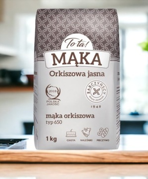 ZDROWA ŚWIEŻA MĄKA ORKISZOWA JASNA TYP 650 NA CHLEB BUŁKI PIECZYWO 1 KG