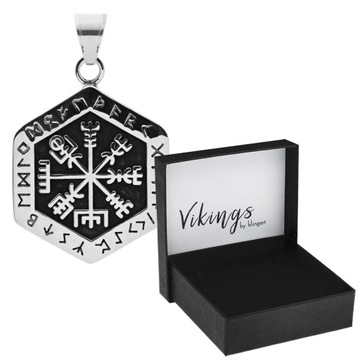 Zawieszka męska stalowa KOMPAS Vegvisir VIKINGS