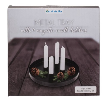 МЕТАЛЛИЧЕСКАЯ ПОДСТАВКА на 4 свечи с магнитными держателями, черная