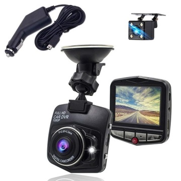 WIDEOREJESTRATOR Z KAMERĄ COFANIA KAMERA SAMOCHODOWA PRZÓD TYŁ HD VGA