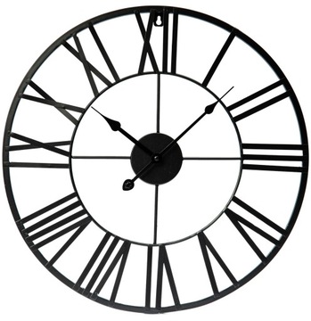 ZEGAR ŚCIENNY OKRĄGŁY ANALOGOWY DUŻE CYFRY RZYMSKIE DO SALONU BIURA RETRO