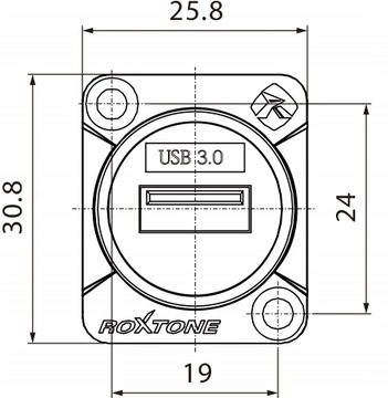 ПЕРЕХОДНАЯ РОЗЕТКА USB A ДЛЯ ПАНЕЛИ ROXTONE RAU3D-B