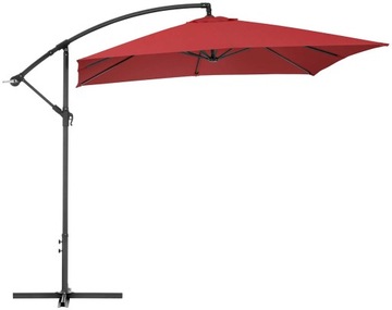 Parasol ogrodowy na wysięgniku kwadratowy 250 x 250 cm bordowy