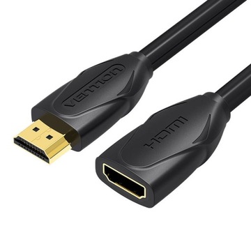 VENTION POZŁACANY KABEL PRZEWÓD PRZEDŁUŻACZ HDMI 2.0 UHD 4K 2K FULL HD 1M