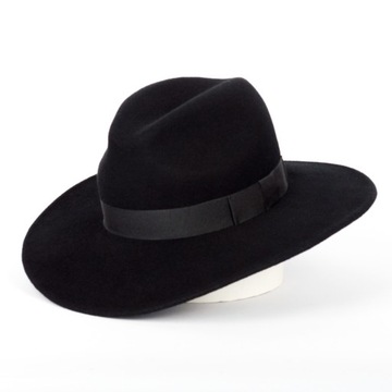 Kapelusz fedora czarny duże rondo BLACKSMITH r. 58