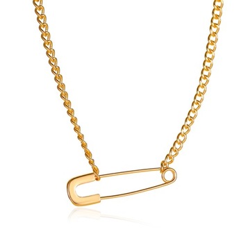 Silver Color Creative Safety Pin Chokers Necklace
