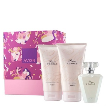*AVON* ZESTAW UPOMINKOWY RARE PEARLS PUDEŁKO WODA BALSAM ŻEL