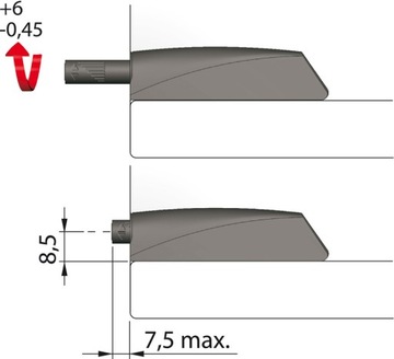 Защелка K-PUSH 37мм STRONG с бампером АНТРАЦИТ