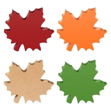 4 sztuki Znaki z liści klonu na Święto Dziękczynienia Rustykalne jesienne liście w stylu rękodzielniczym B