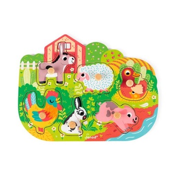 Puzzle drewniane Wesoła Farma, Janod