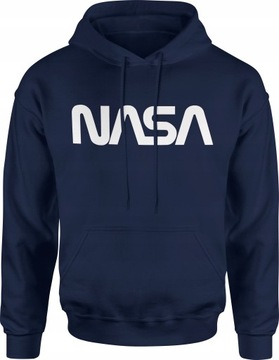 BLUZA NASA MĘSKA Z KAPTUREM DRESOWA ROZMIAR L NADRUK Z NADRUKIEM