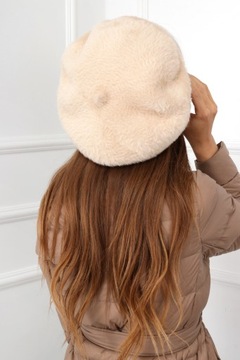 ШАПКА ЗИМНЯ ЖЕНСКАЯ, ТЕПЛАЯ, БЕРЕТ АЛЬПАКА, ТЕПЛАЯ, ПЛОТНАЯ, КРЕМОВАЯ 2216