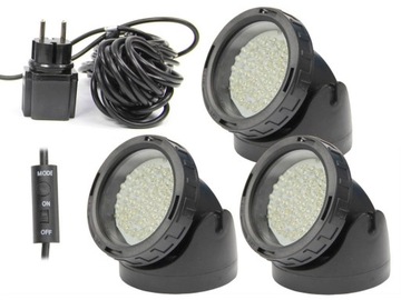 Lampy Garden HOBBY 3x 60 LED 5W kolor RGB oświetlenie podwodne