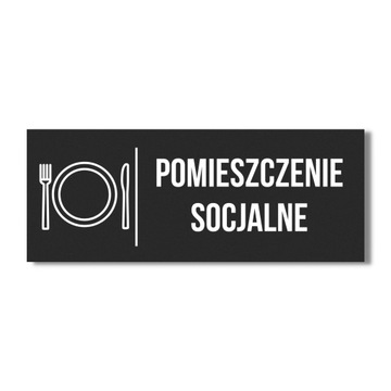 ALUMINIOWA CZARNA TABLICZKA NAPIS NA DRZWI POMIESZCZENIE SOCJALNE 30X10CM
