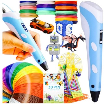 DŁUGOPIS 3D DRUKARKA 3D PEN dla dzieci + 310m WKŁADY + SZABLONY ZESTAW XL
