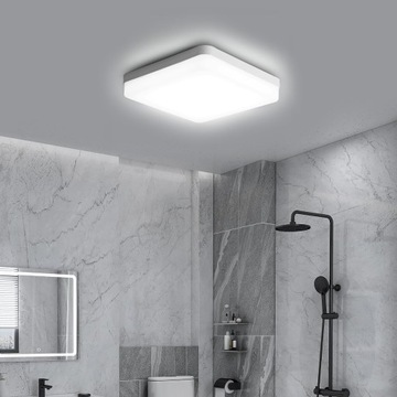 СВЕТОДИОДНАЯ ОБЫЧНАЯ ЛАМПА ПОТОЛОЧНАЯ СВЕТИЛЬНИК ДЛЯ ВАННОЙ БЕЛАЯ 6000К КВАДРАТНАЯ IP44