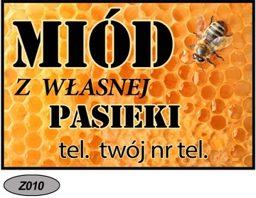Dwustronna Tabliczka Miód z Własnej Pasieki KOMPOZYTOWA