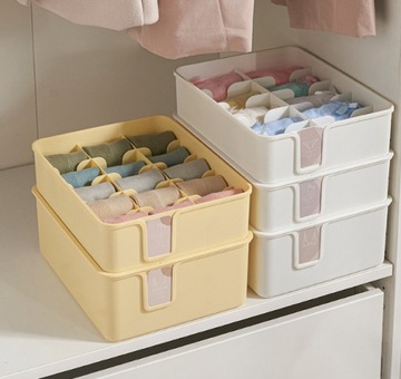 КОРОБКА-КОНТЕЙНЕР ДЛЯ ОДЕЖДЫ НОСКИ ТРУСЫ Бюстгальтер БЕЛЫЙ НАБОР 3 ШТ.