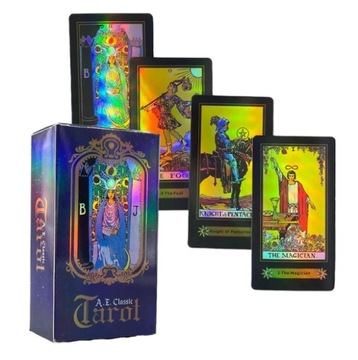 ZESTAW KLASYCZNYCH KART A.E. CLASSIC WAITE TAROT CARDS HOLOGRAPHIC 78 SZT