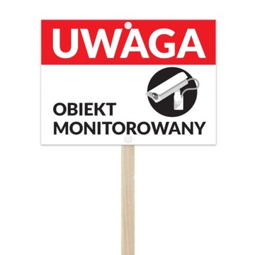 OBIEKT MONITOROWANY 20x30 tabliczka na stelażu